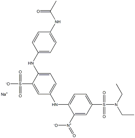 2-[(4-Acetylaminophenyl)amino]-5-[[2-nitro-4-(N,N-diethylsulfamoyl)phenyl]amino]benzenesulfonic acid sodium salt Struktur