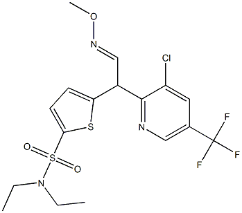 5-[1-[3-chloro-5-(trifluoromethyl)-2-pyridinyl]-2-(methoxyimino)ethyl]-N,N-diethyl-2-thiophenesulfonamide Struktur