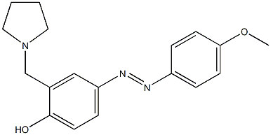 4-[2-(4-methoxyphenyl)diaz-1-enyl]-2-(tetrahydro-1H-pyrrol-1-ylmethyl)phenol Struktur