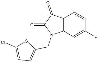 1-[(5-chlorothiophen-2-yl)methyl]-6-fluoro-2,3-dihydro-1H-indole-2,3-dione Struktur