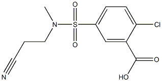 2-chloro-5-[(2-cyanoethyl)(methyl)sulfamoyl]benzoic acid Struktur