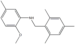 2-methoxy-5-methyl-N-[(2,4,6-trimethylphenyl)methyl]aniline Struktur