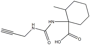 2-methyl-1-{[(prop-2-ynylamino)carbonyl]amino}cyclohexanecarboxylic acid Struktur