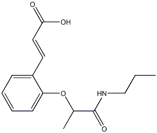 3-{2-[1-(propylcarbamoyl)ethoxy]phenyl}prop-2-enoic acid Struktur