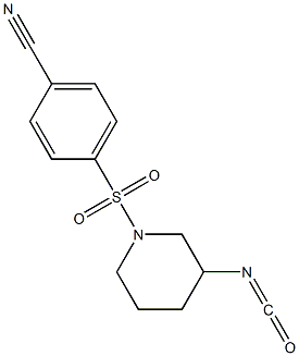 4-[(3-isocyanatopiperidine-1-)sulfonyl]benzonitrile Struktur