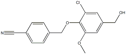 4-[2-chloro-4-(hydroxymethyl)-6-methoxyphenoxymethyl]benzonitrile Struktur