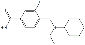 4-{[cyclohexyl(ethyl)amino]methyl}-3-fluorobenzene-1-carbothioamide Struktur