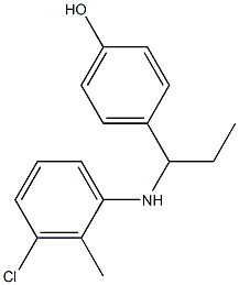 4-{1-[(3-chloro-2-methylphenyl)amino]propyl}phenol Struktur