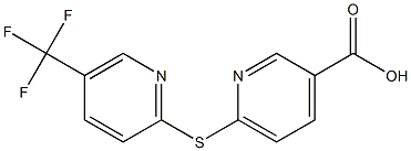 6-{[5-(trifluoromethyl)pyridin-2-yl]sulfanyl}pyridine-3-carboxylic acid Struktur