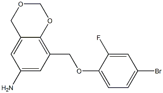 8-(4-bromo-2-fluorophenoxymethyl)-2,4-dihydro-1,3-benzodioxin-6-amine Struktur