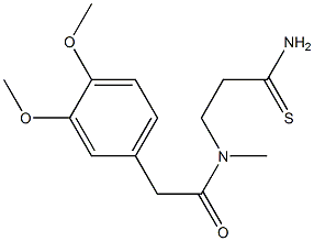 N-(2-carbamothioylethyl)-2-(3,4-dimethoxyphenyl)-N-methylacetamide Struktur
