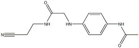 N-(2-cyanoethyl)-2-[(4-acetamidophenyl)amino]acetamide Struktur