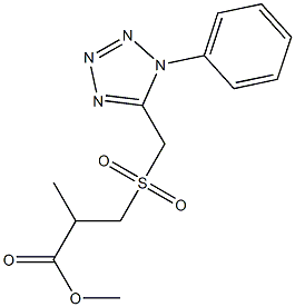 2-Methyl-3-(1-phenyl-1H-tetrazol-5-ylmethanesulfonyl)-propionic acid methyl ester Struktur