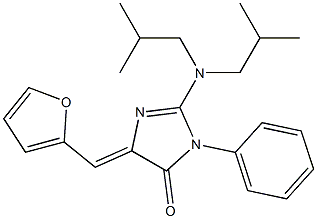 2-(diisobutylamino)-5-(2-furylmethylene)-3-phenyl-3,5-dihydro-4H-imidazol-4-one Struktur