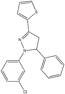 1-(3-chlorophenyl)-5-phenyl-3-(2-thienyl)-4,5-dihydro-1H-pyrazole Struktur
