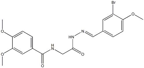 N-{2-[2-(3-bromo-4-methoxybenzylidene)hydrazino]-2-oxoethyl}-3,4-dimethoxybenzamide Struktur