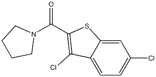 1-[(3,6-dichloro-1-benzothien-2-yl)carbonyl]pyrrolidine Struktur