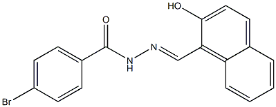 4-bromo-N'-[(E)-(2-hydroxy-1-naphthyl)methylidene]benzohydrazide Struktur