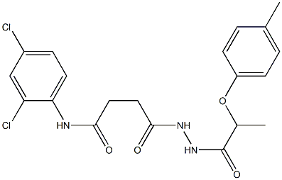 N-(2,4-dichlorophenyl)-4-{2-[2-(4-methylphenoxy)propanoyl]hydrazino}-4-oxobutanamide Struktur