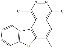 6-Methyl-1,4-dichloro-2,3-diaza-7-oxa-7H-benzo[c]fluorene Struktur