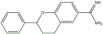 2-Phenyl-3,4-dihydro-2H-1-benzopyran-6-carboxamidine Struktur