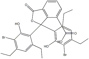 1,1-Bis(5-bromo-2,4-diethyl-6-hydroxyphenyl)-1,3-dihydro-3-oxoisobenzofuran-7-carboxylic acid Struktur