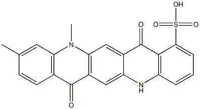 5,7,12,14-Tetrahydro-10,12-dimethyl-7,14-dioxoquino[2,3-b]acridine-1-sulfonic acid Struktur