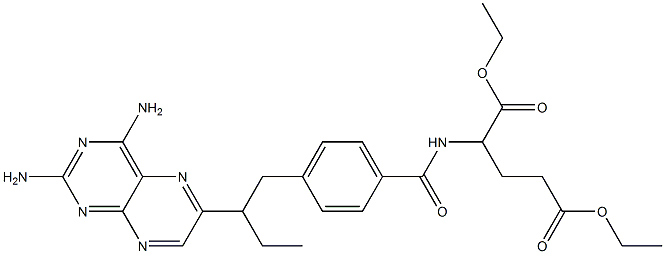 2-[4-[2-(2,4-Diaminopteridin-6-yl)butyl]benzoylamino]glutaric acid diethyl ester Struktur