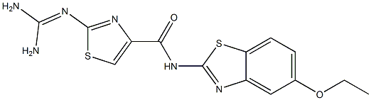2-(Diaminomethyleneamino)-N-(5-ethoxy-2-benzothiazolyl)thiazole-4-carboxamide Struktur