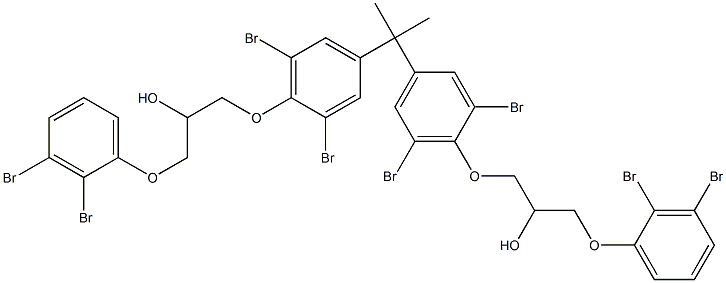 2,2-Bis[3,5-dibromo-4-[2-hydroxy-3-(2,3-dibromophenoxy)propyloxy]phenyl]propane Struktur
