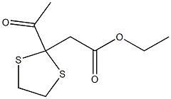 2-(2-Acetyl-1,3-dithiolan-2-yl)acetic acid ethyl ester Struktur