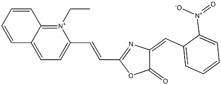 1-Ethyl-2-[2-[[4-(2-nitrobenzylidene)-4,5-dihydro-5-oxooxazol]-2-yl]ethenyl]quinolinium Struktur