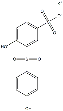 3-(4-Hydroxyphenylsulfonyl)-4-hydroxybenzenesulfonic acid potassium salt Struktur