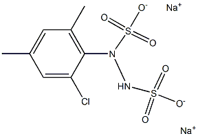 2-(2-Chloro-4,6-dimethylphenyl)hydrazine-1,2-disulfonic acid disodium salt Struktur