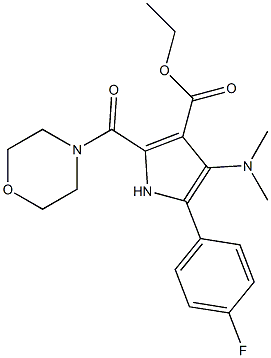 5-(4-Fluorophenyl)-4-dimethylamino-2-(morpholinocarbonyl)-1H-pyrrole-3-carboxylic acid ethyl ester Struktur