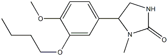 3-Methyl-4-[3-butoxy-4-methoxyphenyl]-2-imidazolidone Struktur