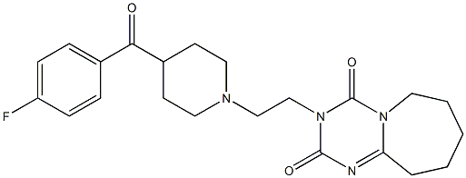 3-[2-[4-(4-Fluorobenzoyl)-1-piperidinyl]ethyl]-7,8,9,10-tetrahydro-1,3,5-triazino[1,2-a]azepine-2,4(3H,6H)-dione Struktur