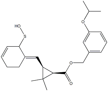 (1R,3S)-2,2-Dimethyl-3-[[(3E)-2,3,4,5-tetrahydro-2-oxothiophen]-3-ylidenemethyl]cyclopropane-1-carboxylic acid-3-isopropoxybenzyl ester Struktur