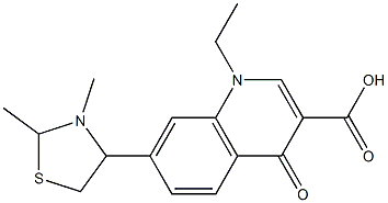 1-Ethyl-1,4-dihydro-7-(2,3-dimethylthiazolidin-4-yl)-4-oxoquinoline-3-carboxylic acid Struktur