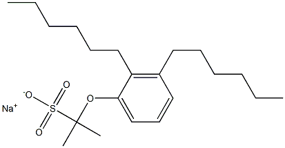 2-(2,3-Dihexylphenoxy)propane-2-sulfonic acid sodium salt Structure