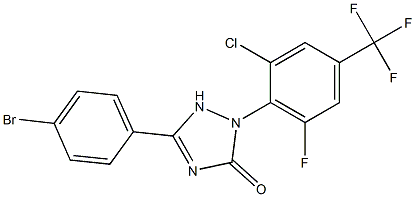 5-(4-Bromophenyl)-2-(2-chloro-6-fluoro-4-trifluoromethylphenyl)-1,2-dihydro-3H-1,2,4-triazol-3-one Struktur