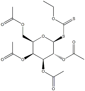 2,3,4,6-Tetra-O-acetyl-b-D-galactopyranosyl ethylxanthate Struktur
