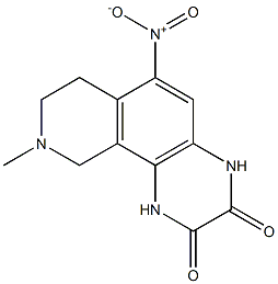 1,4,7,8,9,10-hexahydro-9-methyl-6-nitropyrido(3,4-f)quinoxaline-2,3-dione Struktur