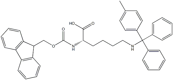 N(alpha)-9-fluorenylmethoxycarbonyl-N(epsilon)-4-methyltrityllysine Struktur