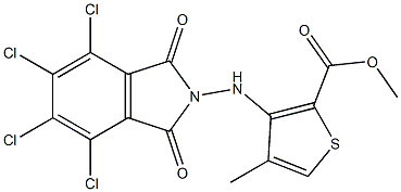 methyl 4-methyl-3-[(4,5,6,7-tetrachloro-1,3-dioxo-2,3-dihydro-1H-isoindol-2-yl)amino]thiophene-2-carboxylate Struktur
