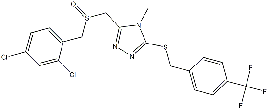 3-{[(2,4-dichlorobenzyl)sulfinyl]methyl}-4-methyl-5-{[4-(trifluoromethyl)benzyl]sulfanyl}-4H-1,2,4-triazole Struktur