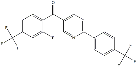 [2-fluoro-4-(trifluoromethyl)phenyl]{6-[4-(trifluoromethyl)phenyl]-3-pyridinyl}methanone Struktur