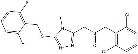 3-[(2-chloro-6-fluorobenzyl)sulfanyl]-5-{[(2,6-dichlorobenzyl)sulfinyl]methyl}-4-methyl-4H-1,2,4-triazole Struktur