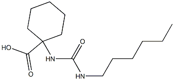 1-[(hexylcarbamoyl)amino]cyclohexane-1-carboxylic acid Struktur