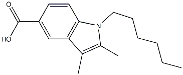 1-hexyl-2,3-dimethyl-1H-indole-5-carboxylic acid Struktur